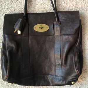 Mulberry Bayswater Dark brown leather satchel /  shoulder bag / handbag